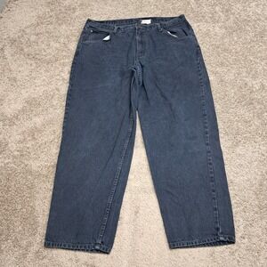 Brittania Loose‎ Fit Jeans Dark Wash Cotton High Rise Straight Leg Blue